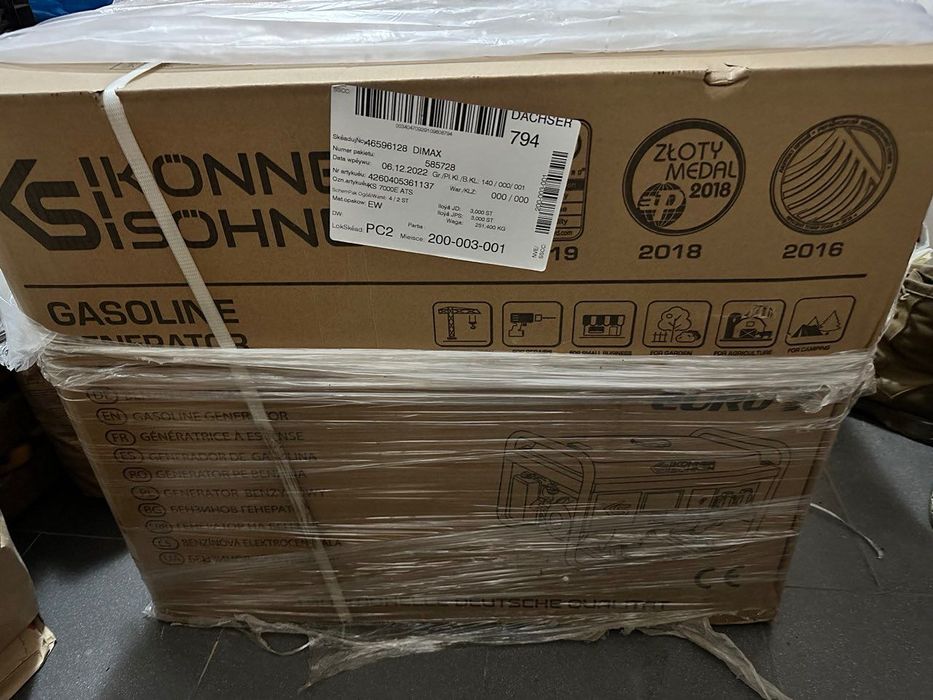 Генератор 5 кВт Konner & Sohnen KS 7000E ATS (новий) + колеса, ручки