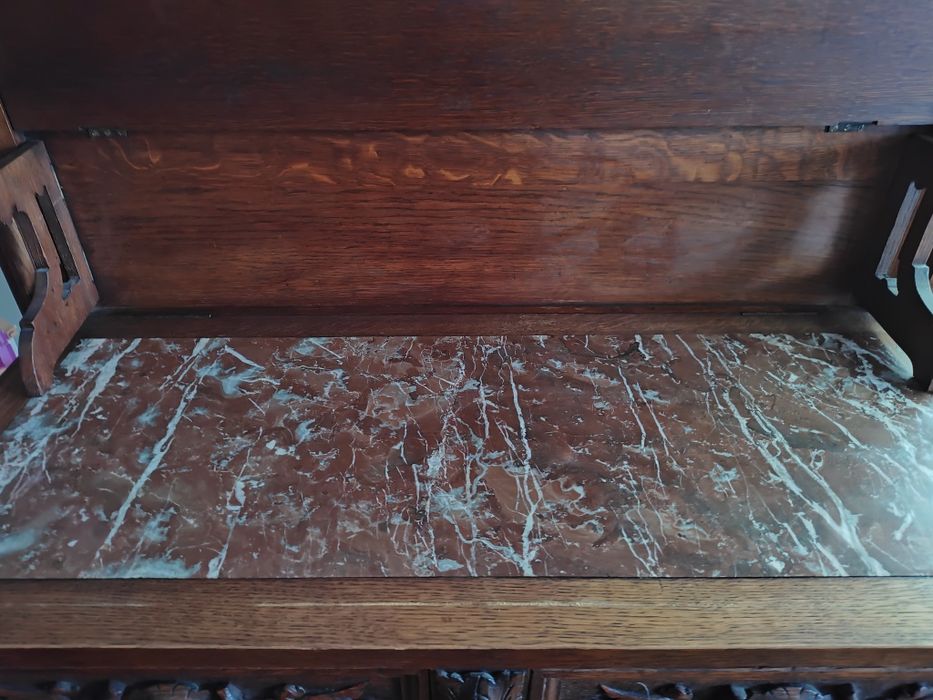 Pomocnik, stolik eklektyczny z blatem marmurowym