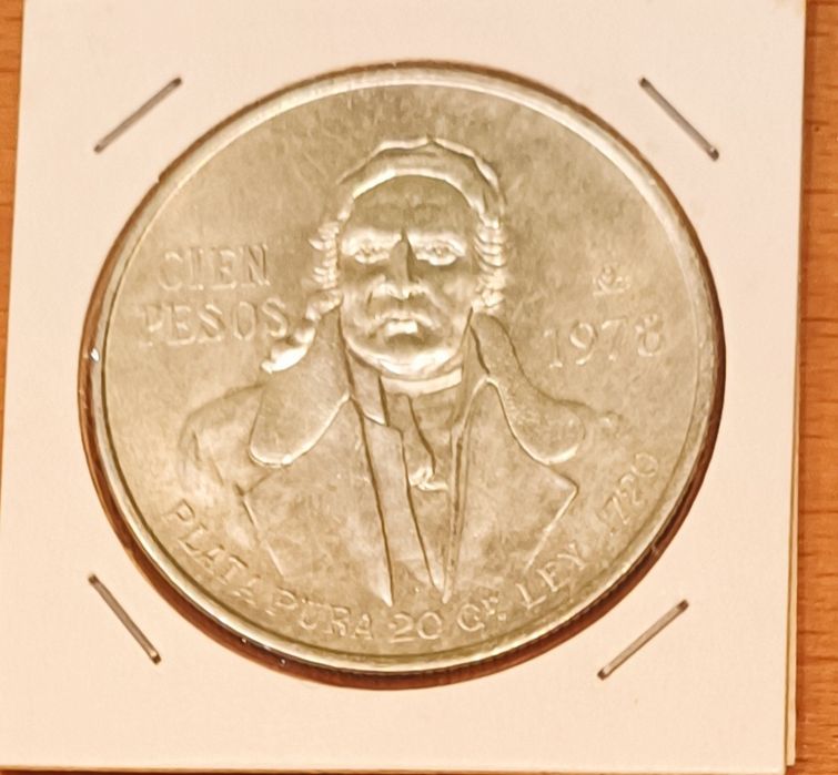 Moeda Prata Cien Pesos 1978