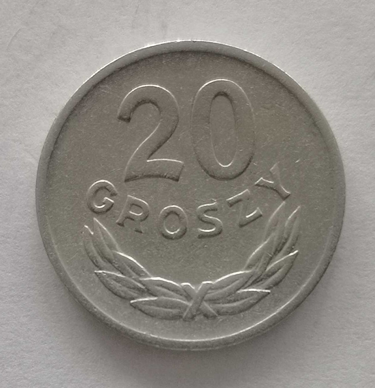 Moneta PRL 20 groszy 1973rAl. bez znaku mennicy.Stan jak na zdjęciach.