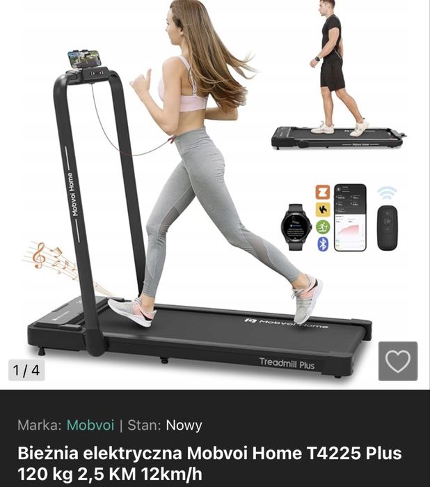 Bieżnia elektryczna Mobvoi Home T4225 Plus 120 kg 2,5 KM 12km/h