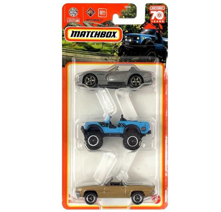 Matchbox 3 Pack HLC08 BLUE HIGHWAYS III Dodge Viper Camaro