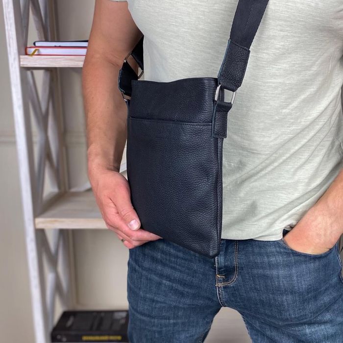 Натуральна шкіра! Чоловіча сумка через плече планшетка Флеш Ап кожа