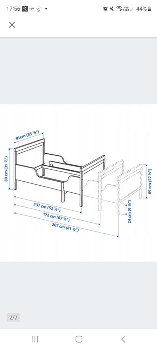 Łóżeczko ikea sundwik