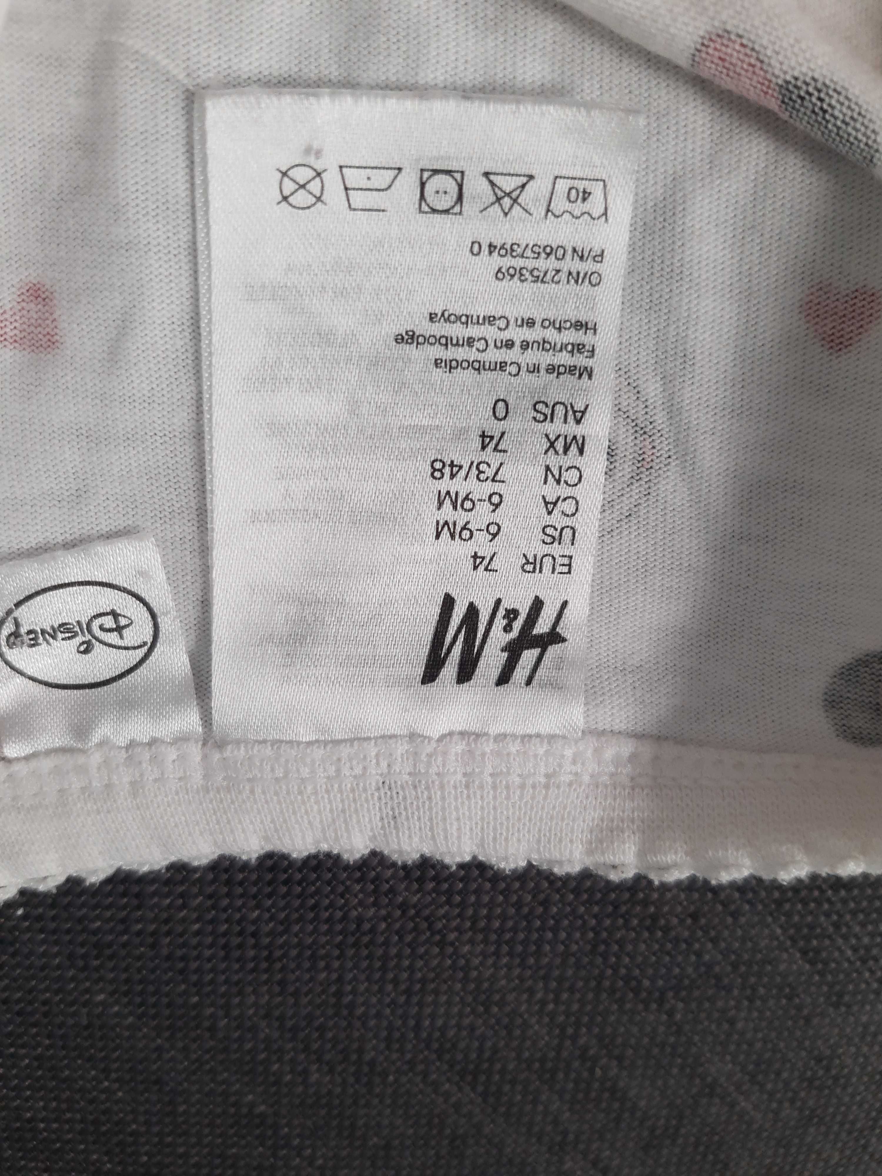 Pajacyki bez stópek zestaw H&M 6-9 miesięcy 74