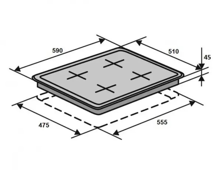 G4028B - Вбудована варильна поверхня плита Чорне скло Варочная панель