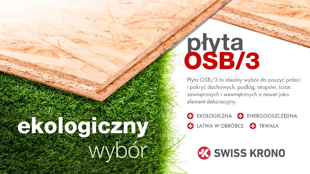 Płyta OSB 3 Swiss Krono gr 12mm - 70,00 zł/szt
