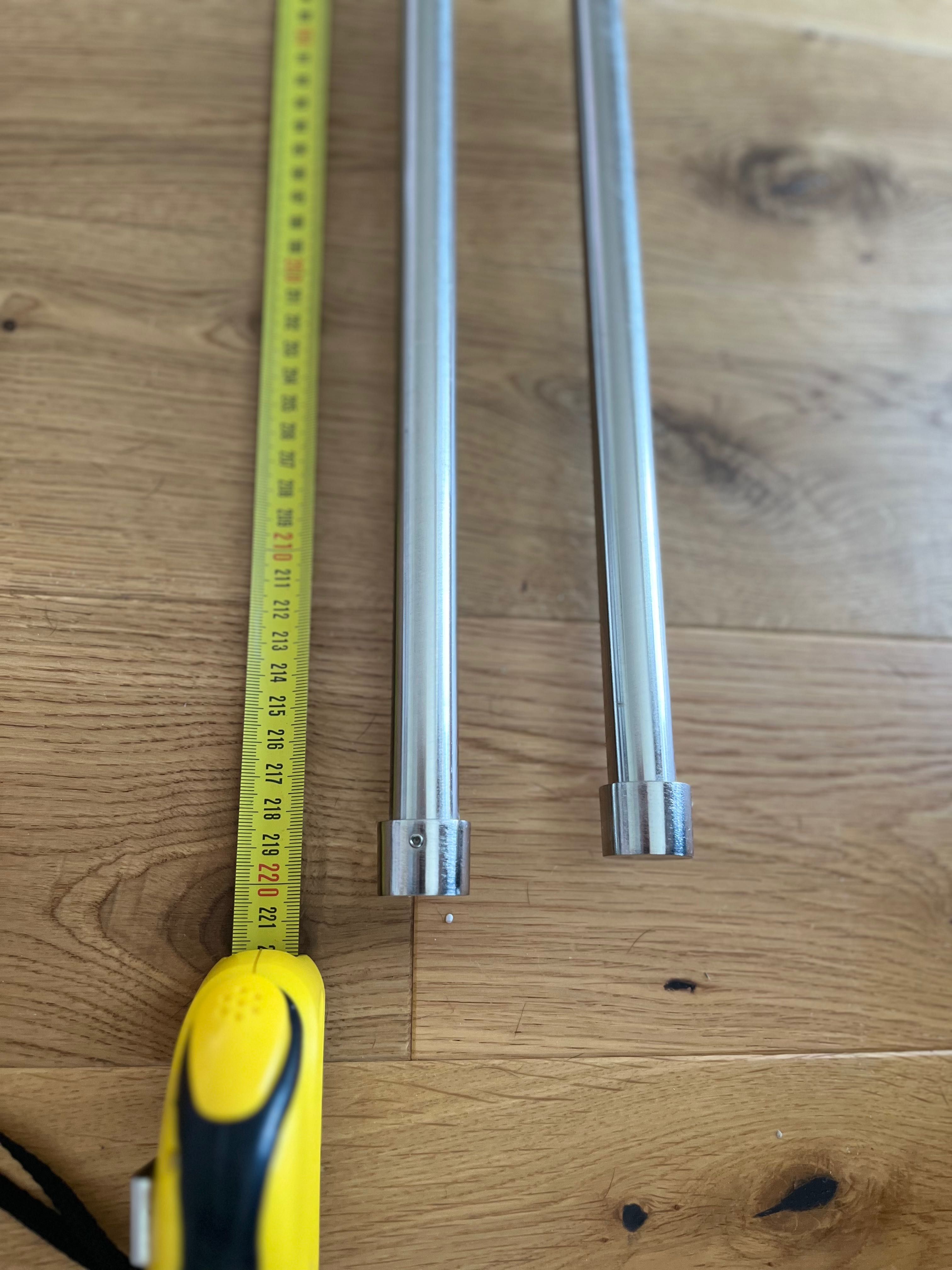 Karnisz metalowy, podwójny srebrny 220 cm