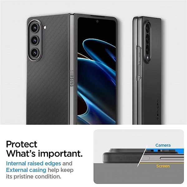 Etui Spigen Airskin Pro na Samsung Galaxy Z Fold 5 - czarne