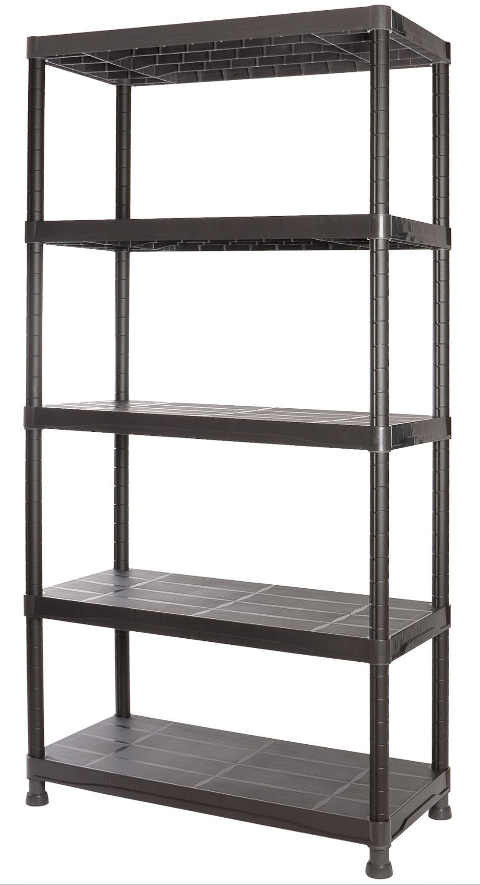 Estante em PVC preto 5 prateleiras 180x80x40 cm