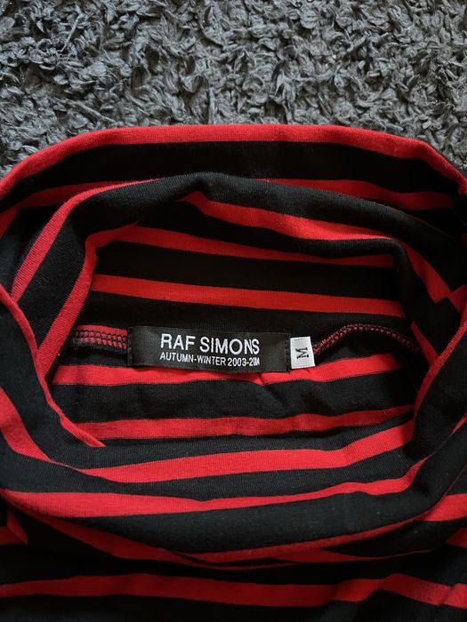 Raf simons red patch riot turtleneck лонг светр кофта