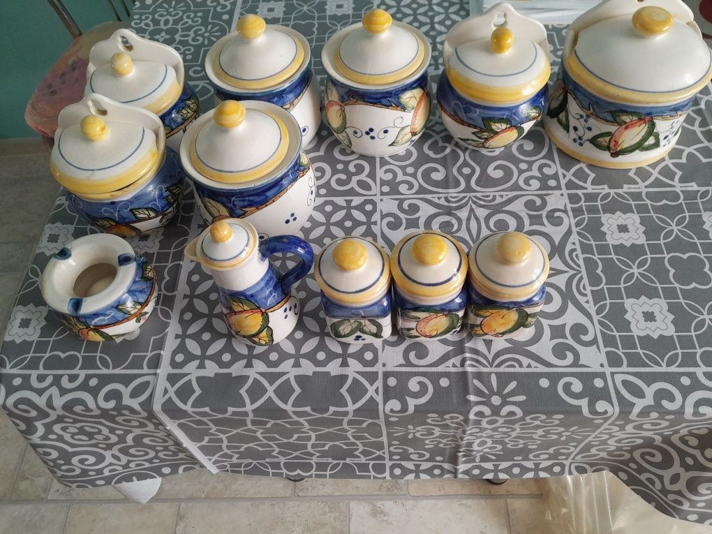 Zestaw kuchenny ceramika malowana