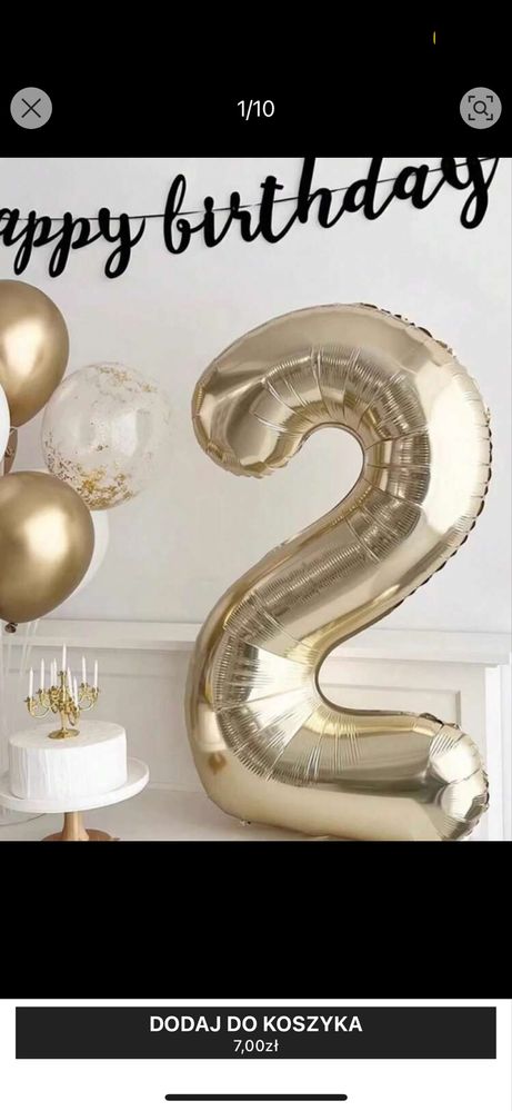 Balony cyfry urodzinowe 3 i 0