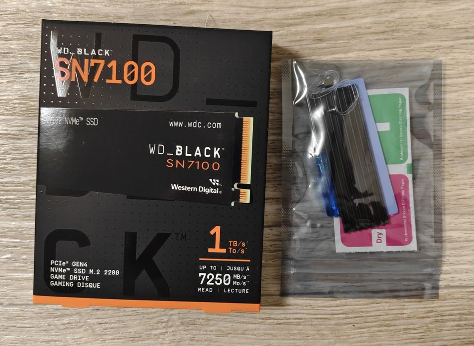 SSD диск WD Black SN7100 (WDS100T4X0E-00CJA0) 1TB+радіатор