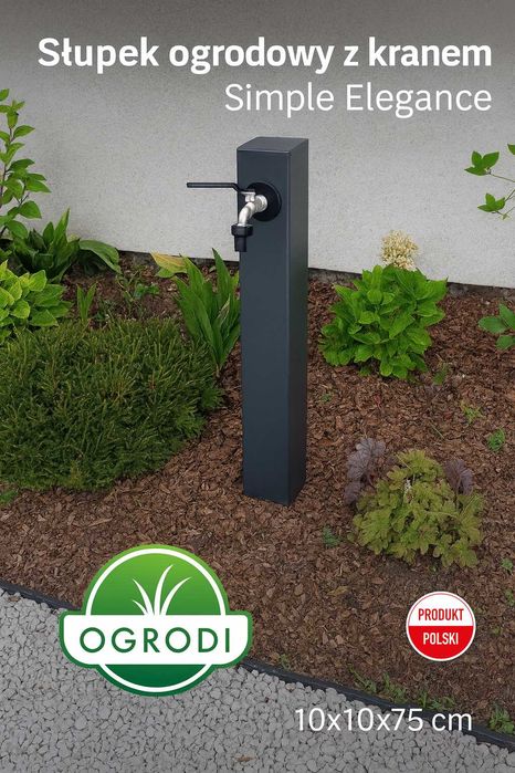Słupek ogrodowy z kranem Simple Elegan Promocjace - Antracyt