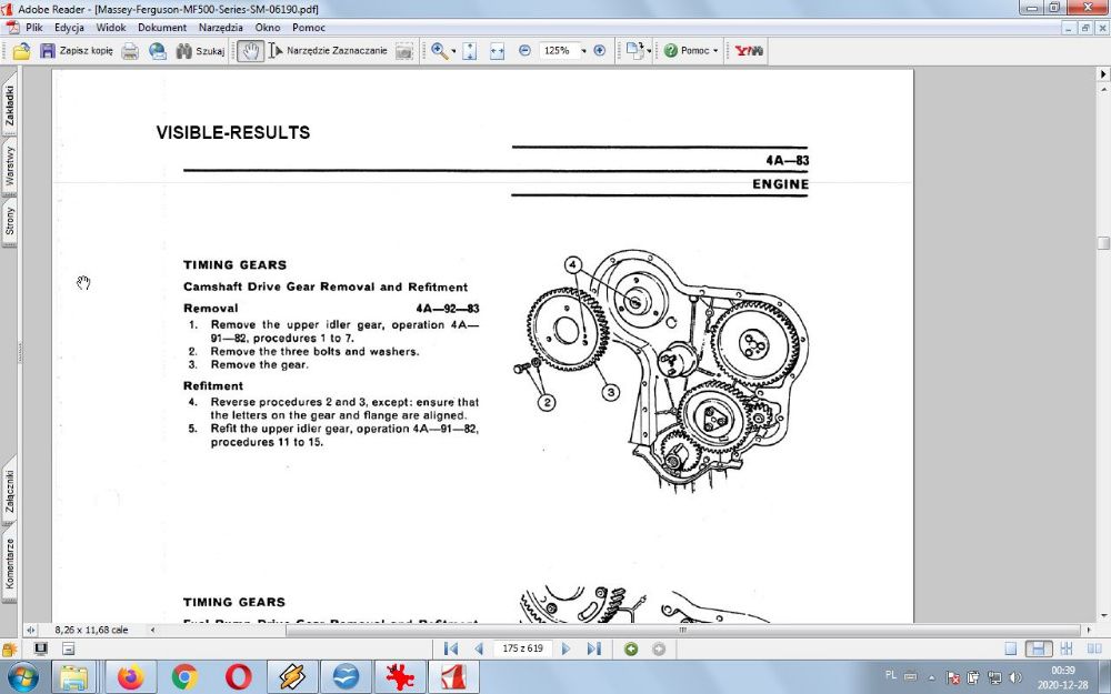 MASSEY-FERGUSON 550, 565, 575, 590. Instrukcja napraw