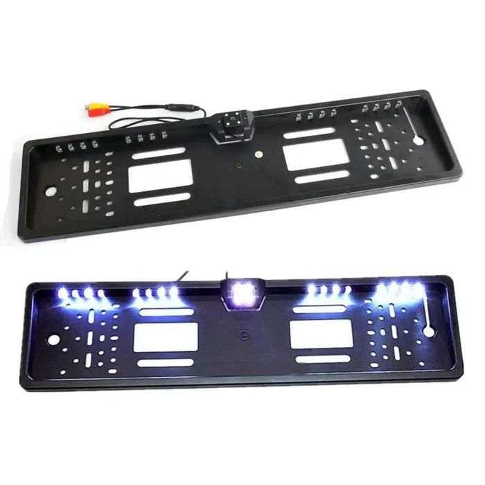 Камера заднего вида в рамке номерного знака 16 LED / Автомагнитола