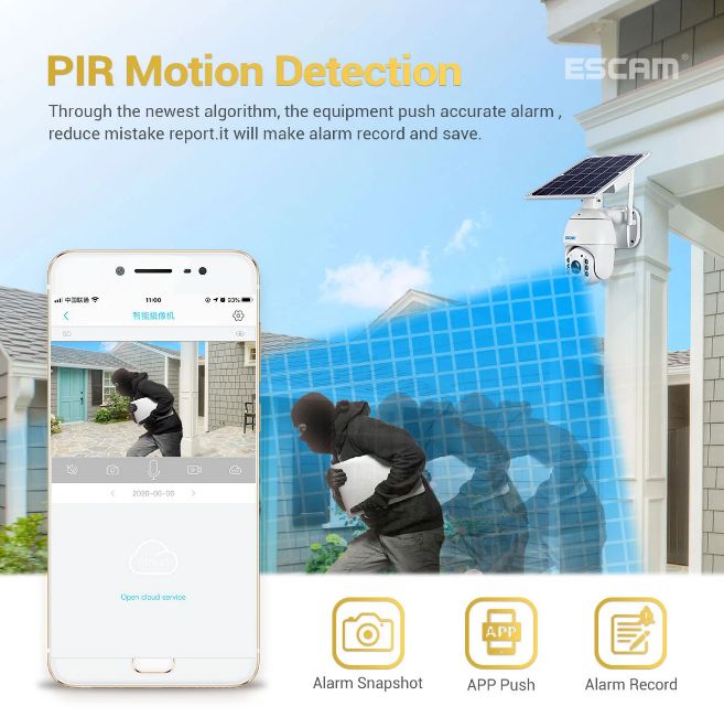 Câmara IP Vigilância • 1080P • 360º • WI-FI • Sem Fios • Solar+Bateria