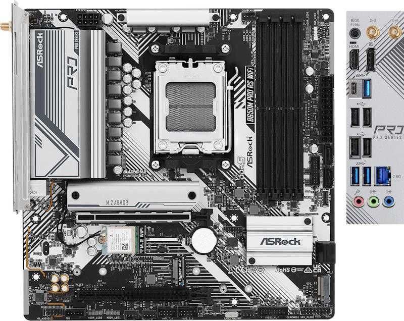Материнская плата новая AsRock B650M Pro RS WIFI (sAM5)