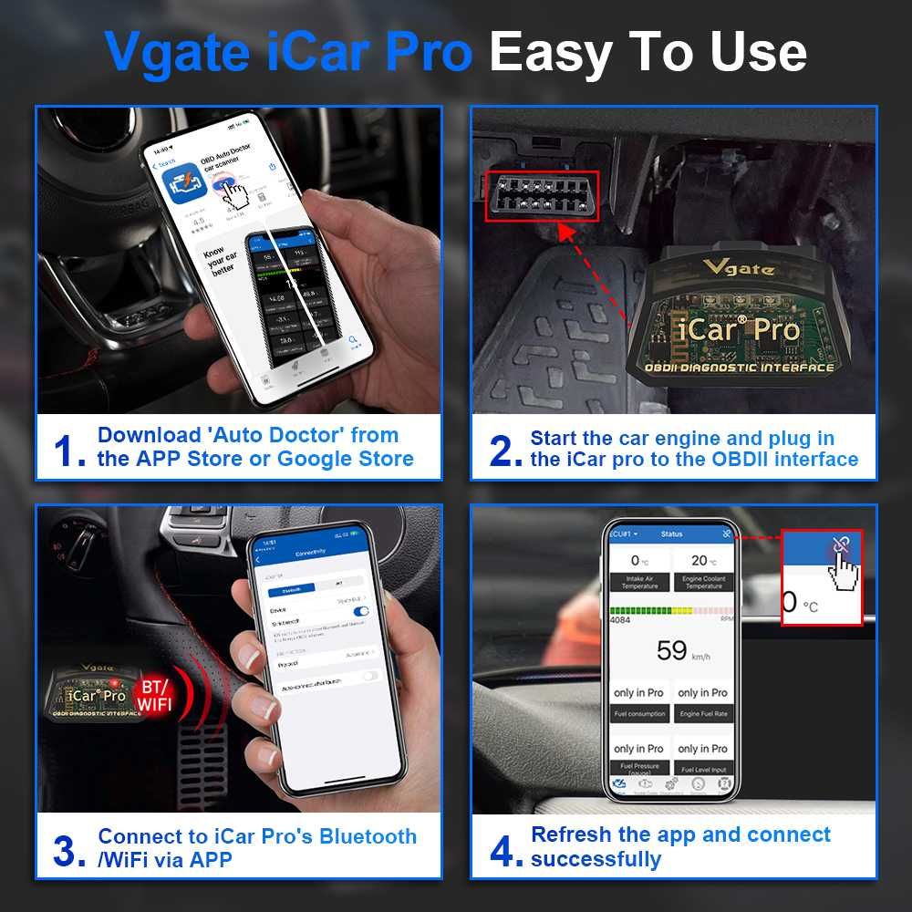 Interfejs diagnostyczny Vgate iCar Pro WIFI android i iOS