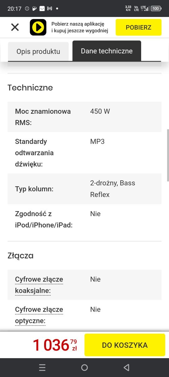 Sprzedam wieżę panasonic