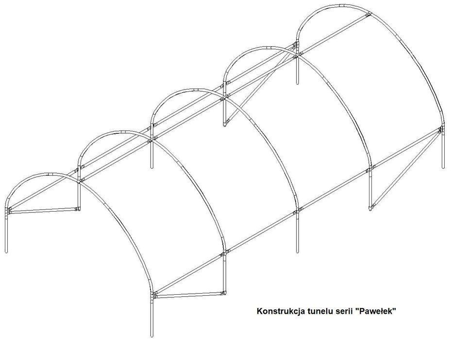 EkoTunele tunel foliowy 18m2, 3x6, mocny z rury fi35 - dostawa gratis!