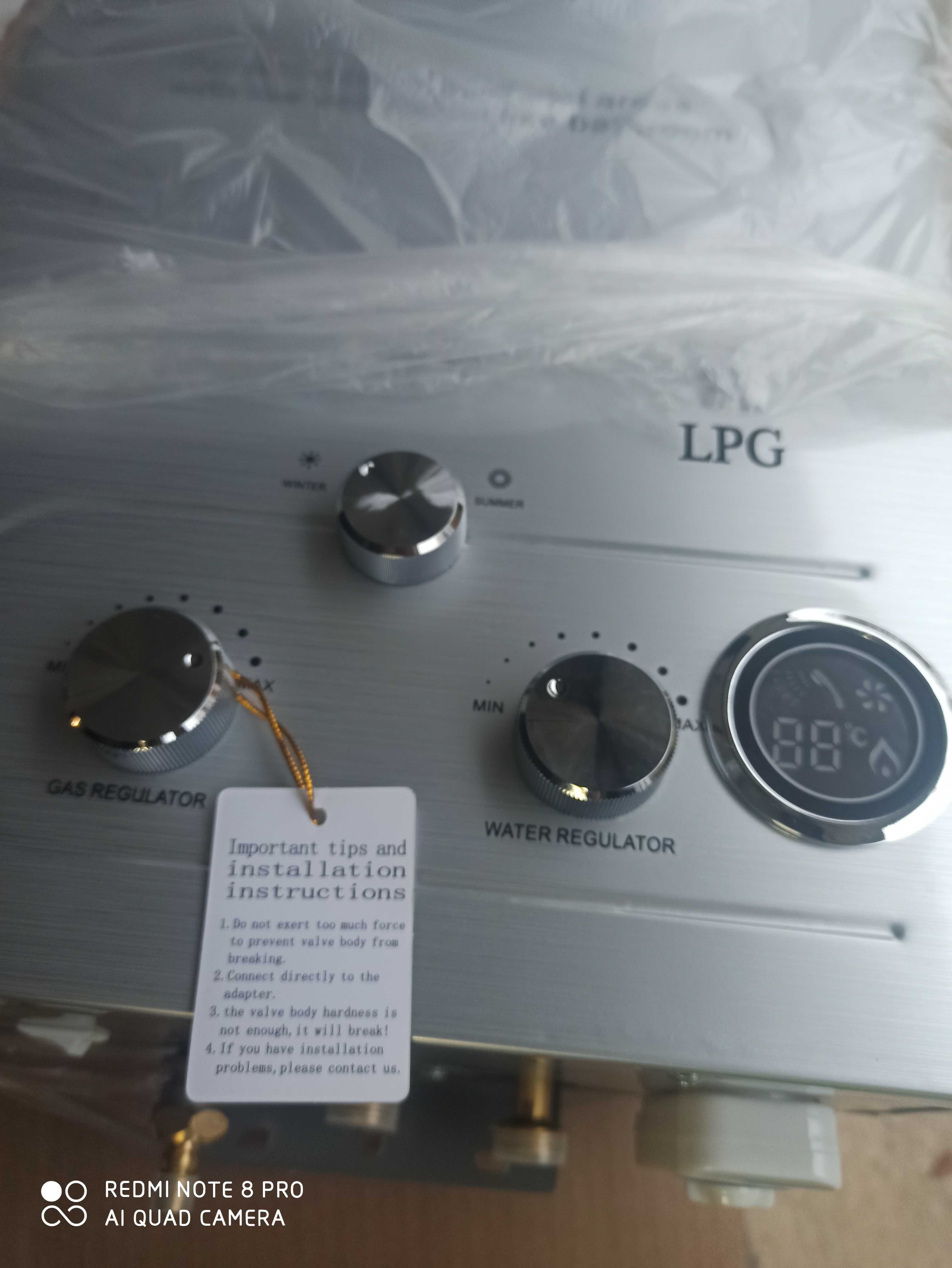 Podgrzewacz wody piec gazowy butla LPG JSD16 8L/min