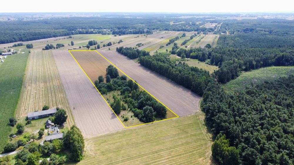 Działka 2,5 ha przy lesie – część pod zabudowę zagrodową, blisko S17