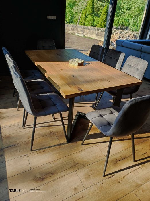 Stół dębowy z litego drewna loft rozkładany typ L Producent