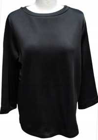 bluzka damska delikatnie połyskująca czarna z rękawami 3/4 modna ,xl''