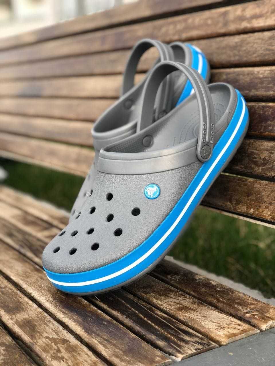 Купить Темные Мужские Кроксы Crocs Grey/Navy Мужской Цвет 36-45р.