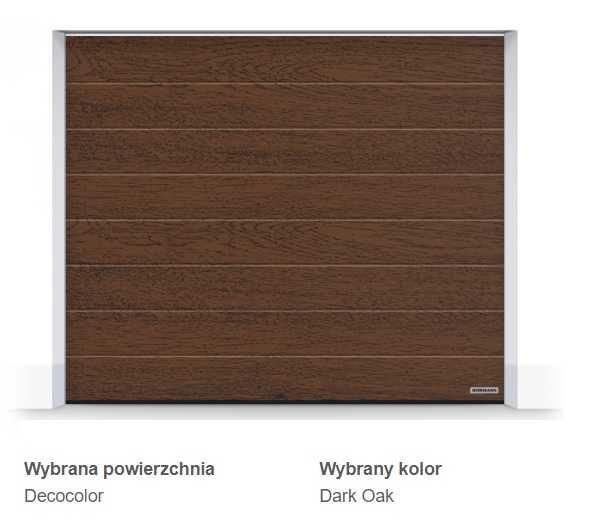 Brama  Hormann 2500 x 2125 Decocolor Dark Oak Od Ręki 1 sztuka