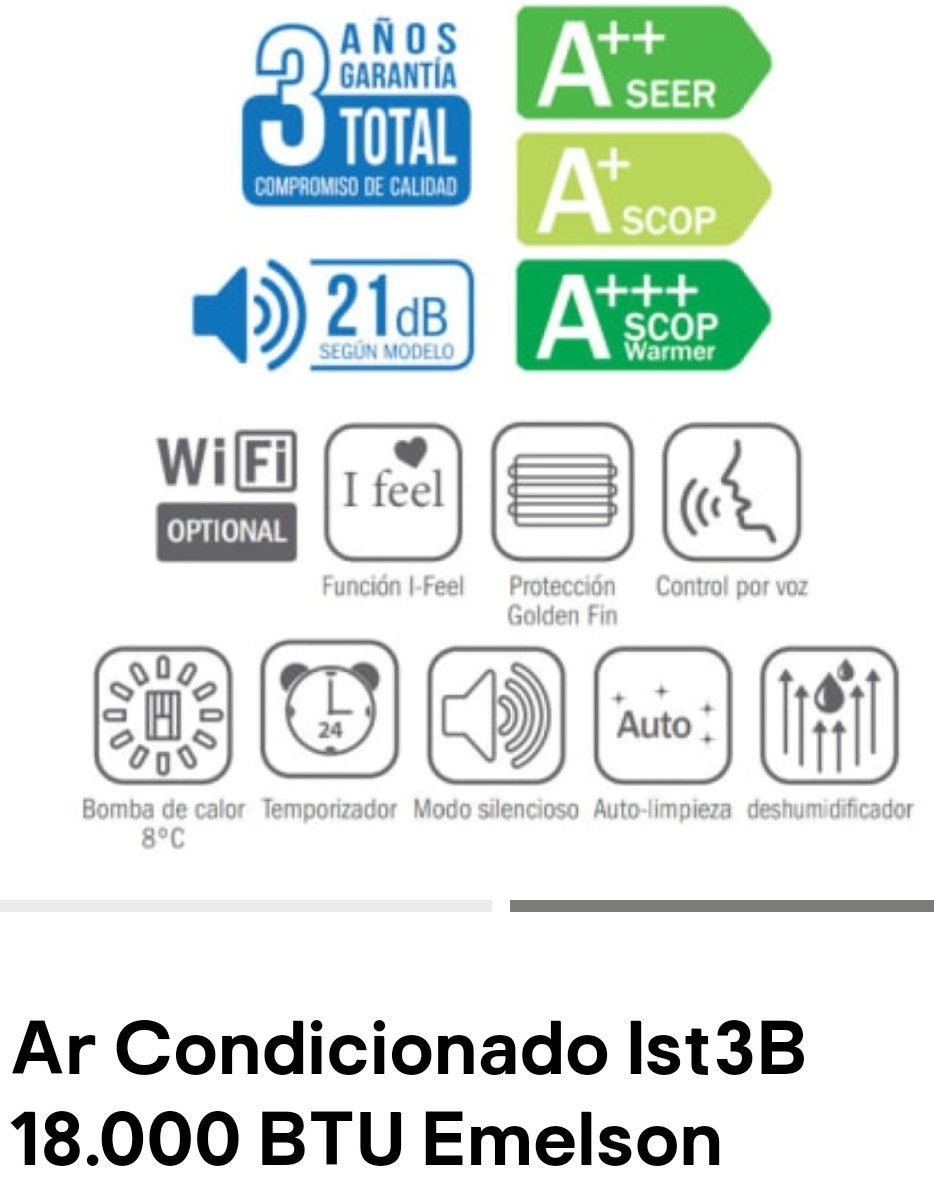 Ar condicionado IST3B com Wi-Fi.