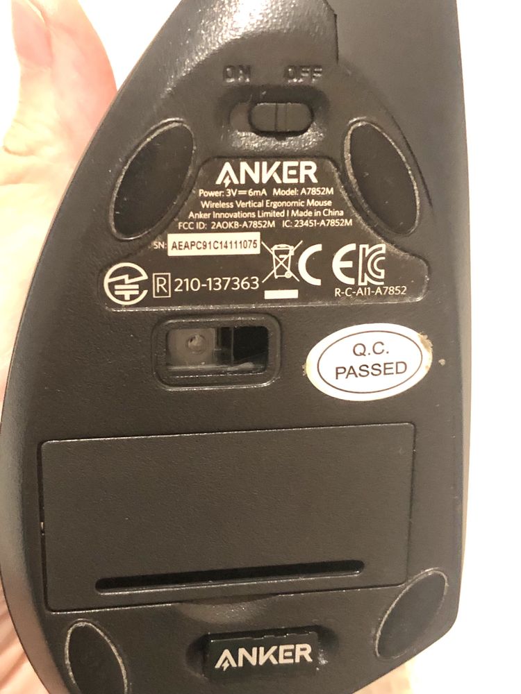 Anker Ergonomic Optical Vertical Mouse 1000/1600DPI