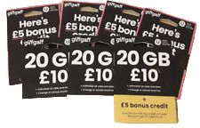 30x Starter Three UK Karta SIM Prepaid SMS OTP Code