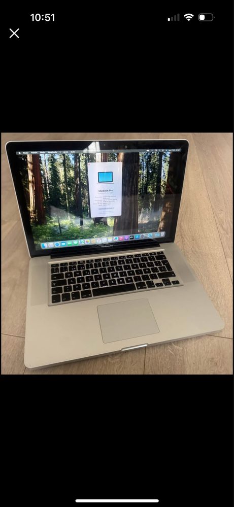 MacBook Pro 15”/Intel Core/8GB ram/ macOS Sequoia 15.2
