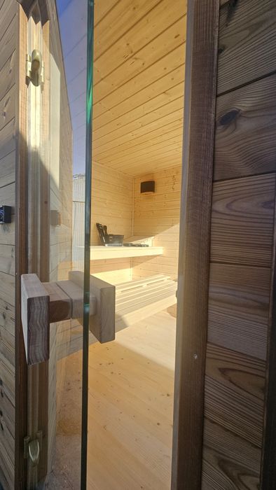Sauna wolnostojąca drewniana ogrodowa NA JUŻ piec elektryczny 9kW 2x2m