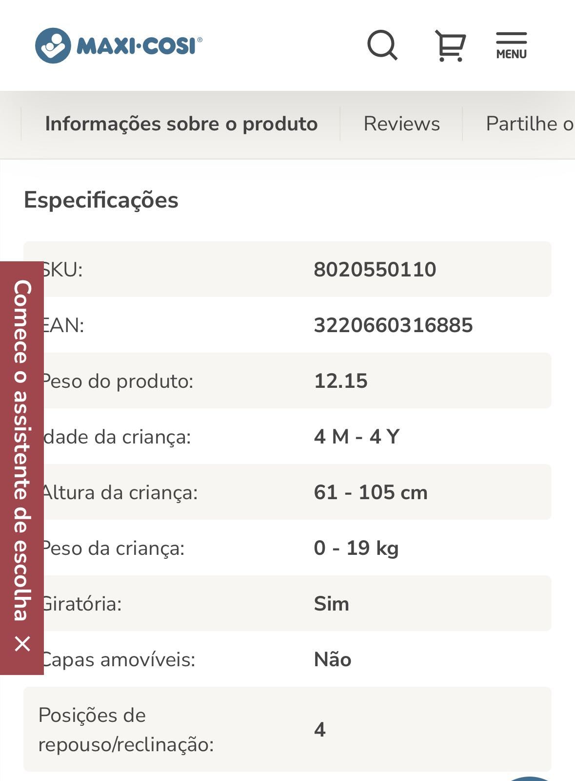 Cadeira auto AssixFix