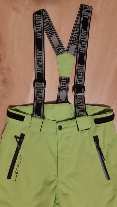 Spodnie narciarskie młodzieżowe rozm. 152 kolor limonka