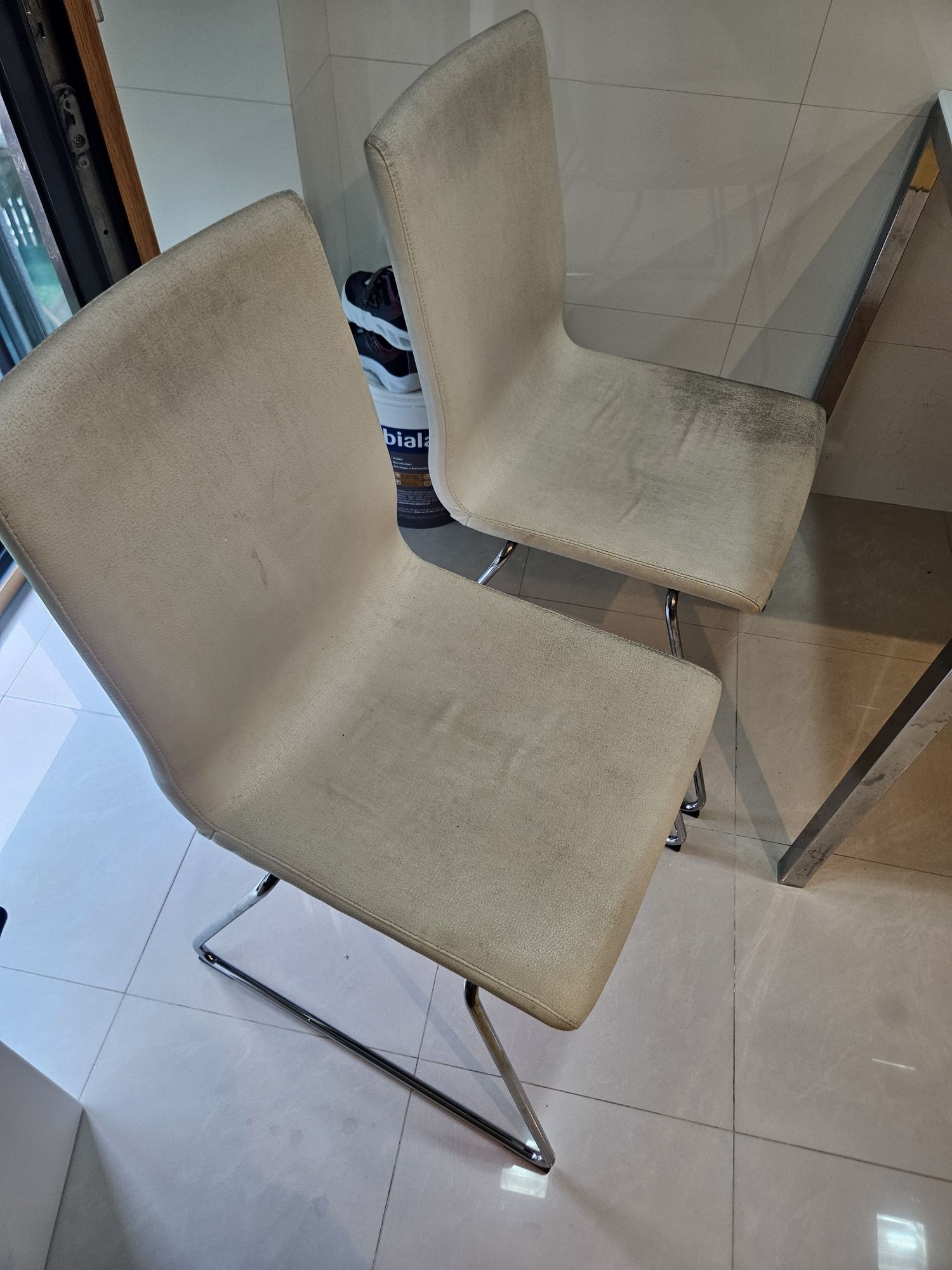 4 cadeiras cromado/glose branco
Cadeira, cromadeto
