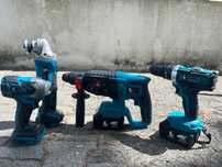 KIT DE 4 TOP - Rebarbadora, Martelo, Parafusadora e Pneumática