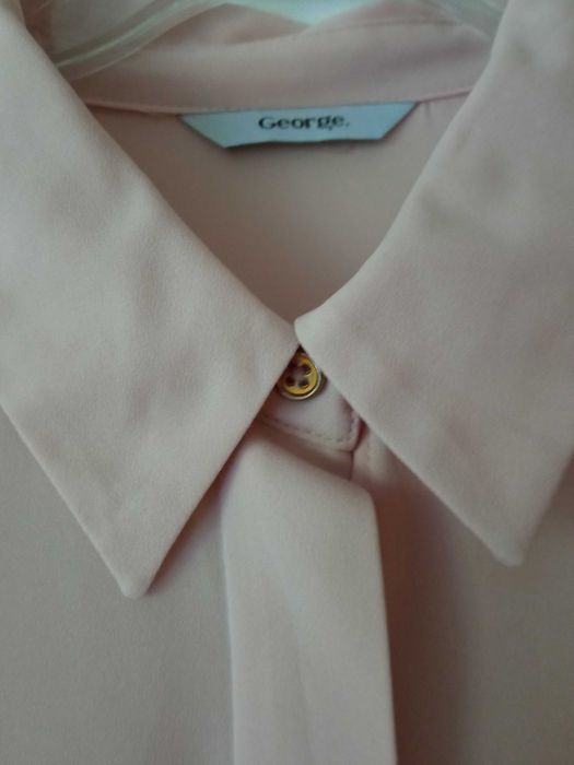 Koszula z długim rękawem mgiełka lekka pudrowy róż basic George XL 42