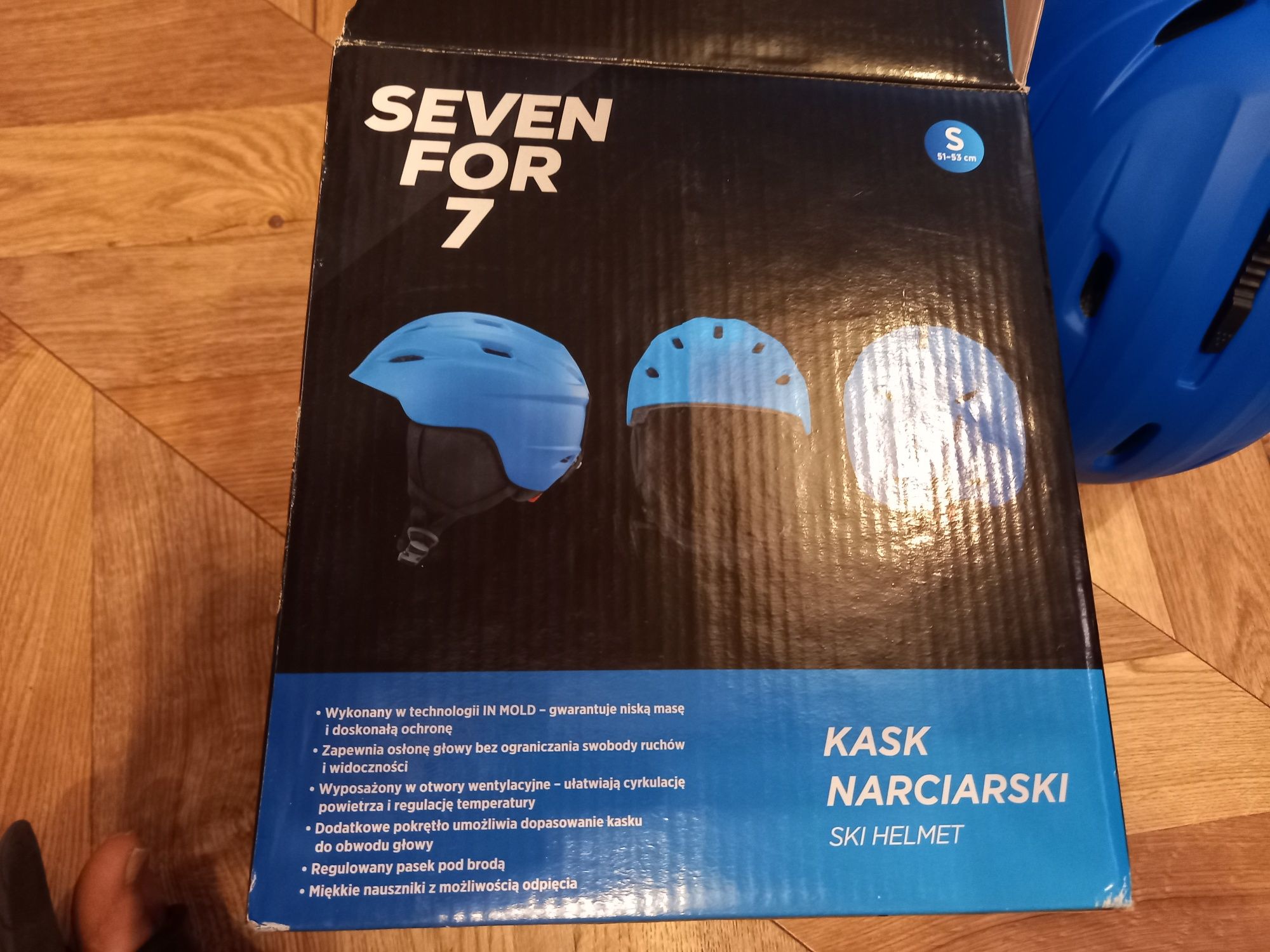 Kask narciarski S 51-53cm niebieski