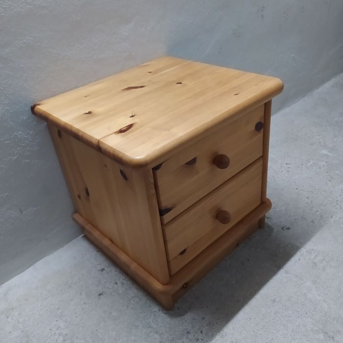 Szafka drewniana, dwie szuflady, sosna, masywna