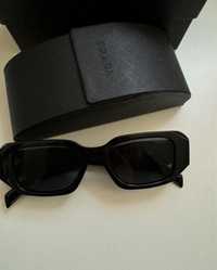Nowe czarne okulary Prada z etui