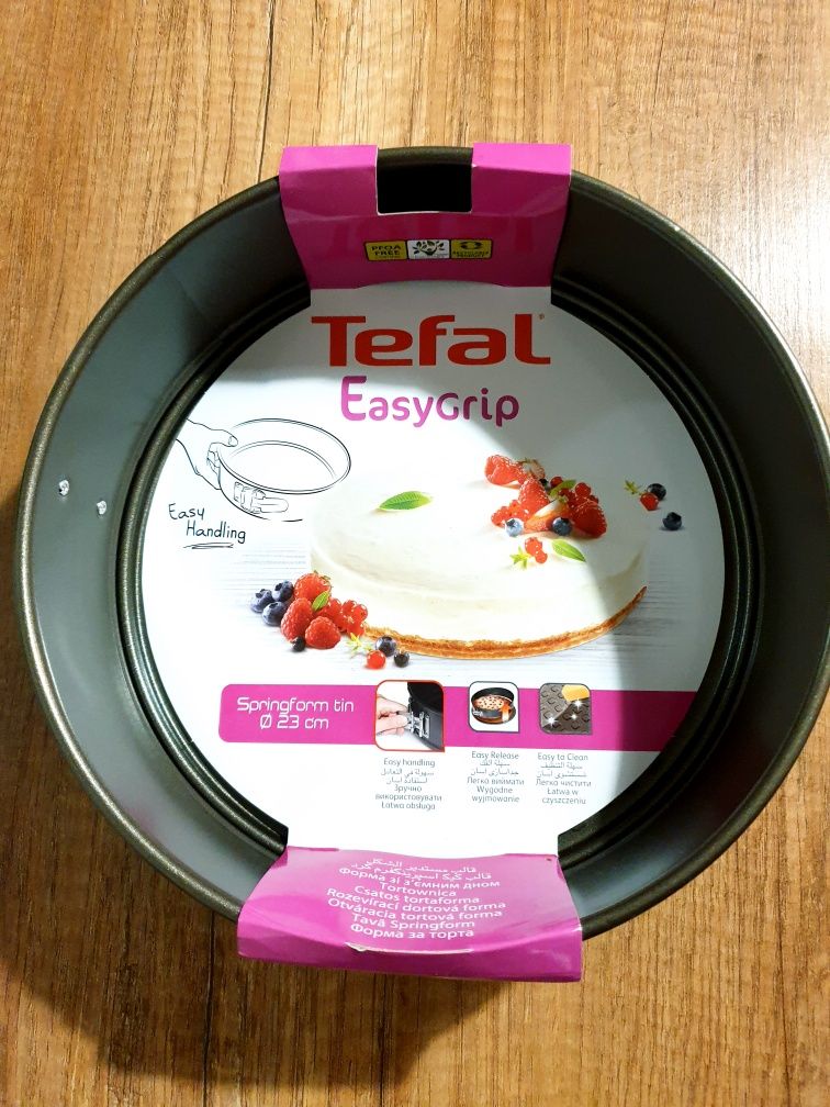 Tefal EasyGrip Tortownica rozkładana 23 cm brązowa nowa forma