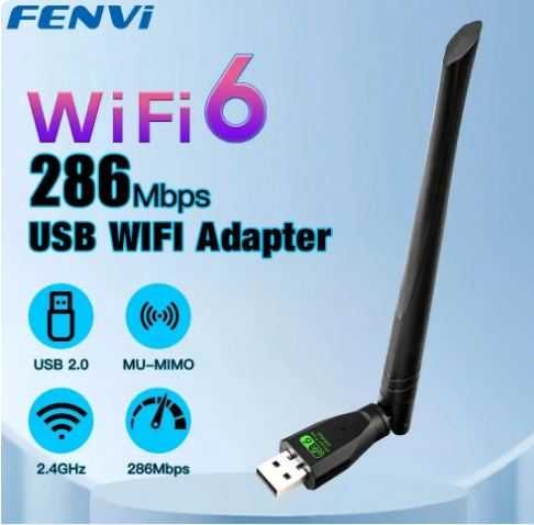 Karta sieciowa WiFi -USB- prędkość transmisji 286 Mbps - do komputera