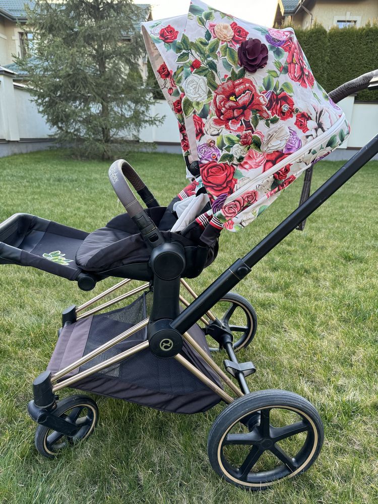 Візочок Cybex priam spring blossom (прогулка+шасі)