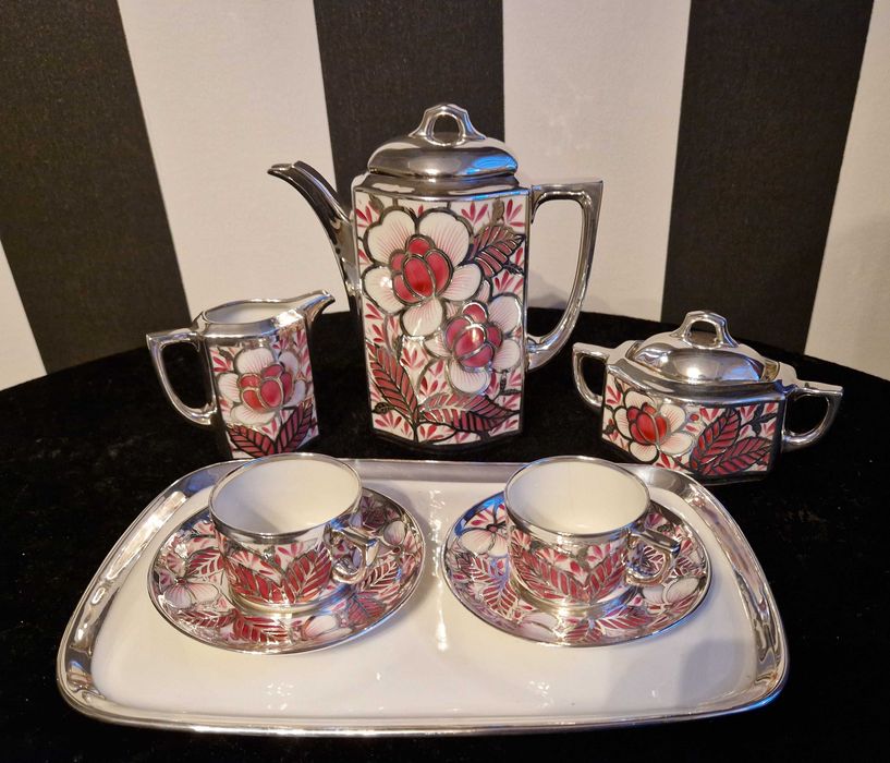 Mokka Serwis 2 Osoby SREBRO 1000/10 Spahr Hutschenreuther L.H.S Selb