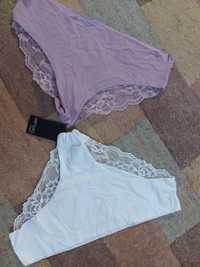 Nowe majtki damskie liliowy i białe 2 pary M